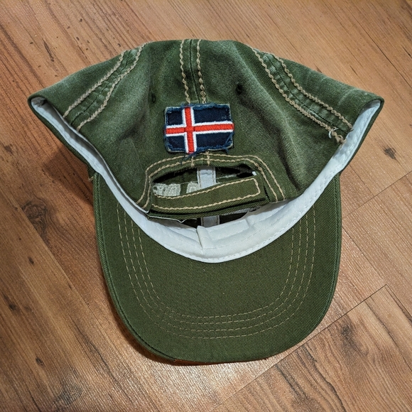 Iceland Baseball Hat with Flag on Back. Velcro. Leather on Bill. Rare Cap. - Picture 7 of 11